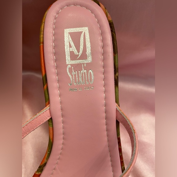 A S STUDIO SIZE 38 (US 7.5) PLATFORM SANDALS EACH HAS PINK/GREEN JEWEL BUTTERFLY - Picture 5 of 8